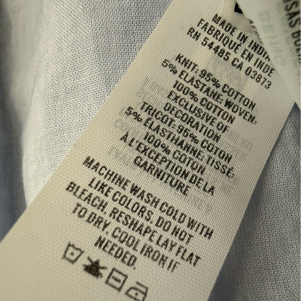 Aerie V Waist Cotton Mini Dress Light Blue Large - Picture 5 of 11